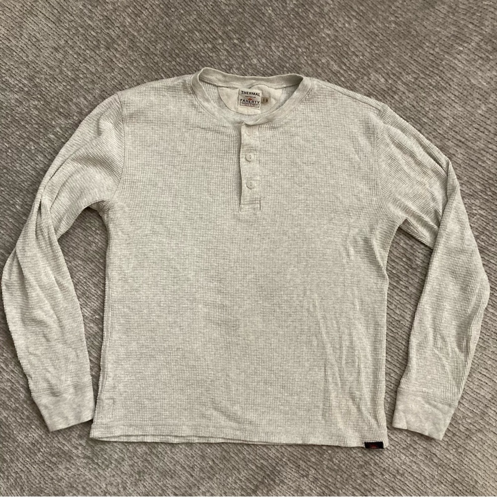 Faherty Light Gray Henley Shirt